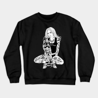 Tattooed Skater Girl Crewneck Sweatshirt